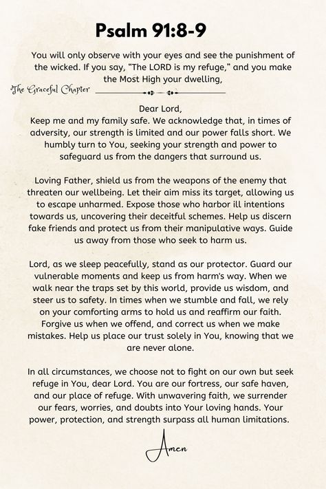 Prayers For Someone, Psalm Prayers, Spanish Scriptures, Family Prayers, The Graceful Chapter, English Prayer, Angel Meditation, Psalm 2, Psalms 91