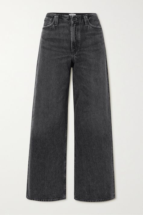 Wide Leg Black Jeans, Jean Large, Cute Pants, Cute Jeans, Wide Legs, Wish List, Washed Jeans, Dream Clothes, Cute Black