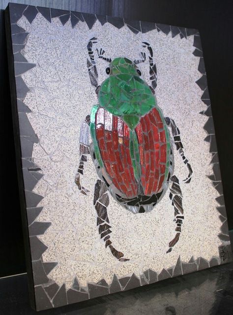 . Japanese Beetle, Mosaic Tiles Crafts, Mosaic Art Diy, Mosaic Art Projects, Glass Mosaic Art, Wall Art Etsy, Reduce Reuse Recycle, Mosaic Garden, Mosaic Wall Art