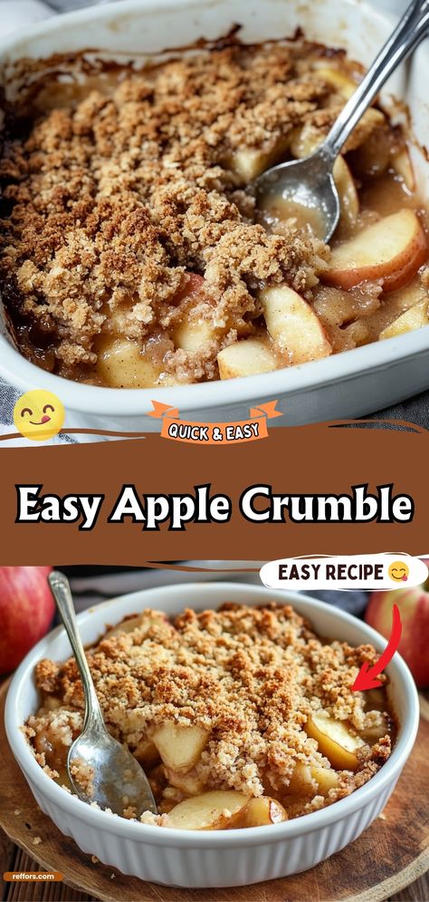 Easy Apple Crumble Quick Apple Crumble, Apple Deserts Easy Simple, Homemade Apple Crumble, Apple Crumble Recipe Easy, Crumble Recipes, Easy Apple Crumble, Healthy Apple Crumble, Apple Crumble Pie, Apple Crumble Recipe