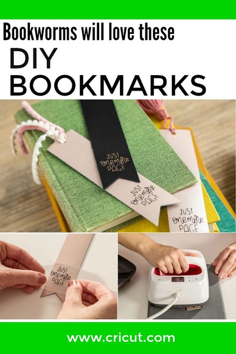 DIY Just One More Page Leather Bookmark Bookmarks With Cricut, Faux Leather Bookmark, Bookmark Diy, Diy En Cuir, Diy Leather Projects, Projets Cricut, Cricut Projects Beginner, Leather Diy Crafts, Leather Bookmark