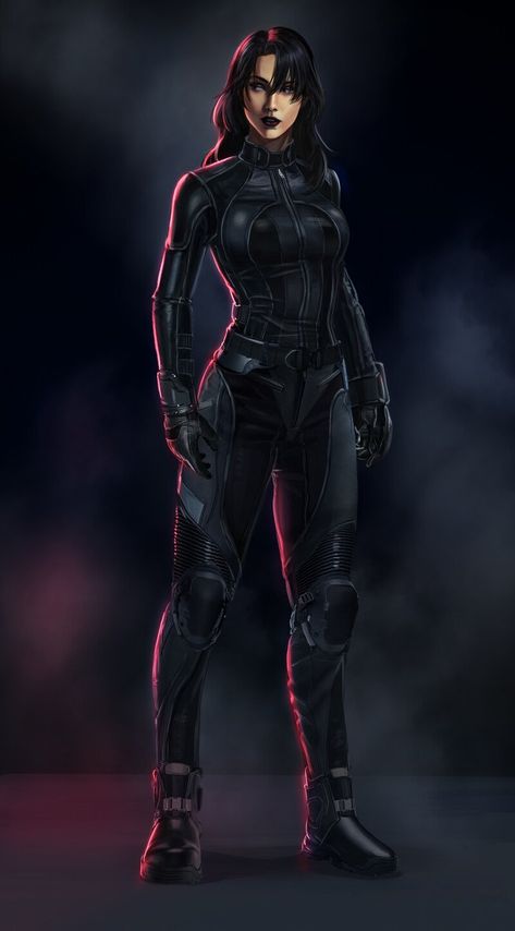 ArtStation - Rae Redesign Villain Suit Design Female, Combat Clothes Female, Female Spy Outfit, Hero Suit Ideas, Superhero Outfits Design Female, Deadpool Oc, Superhero Suit Design Female, Superhero Costume Design, Spy Clothes