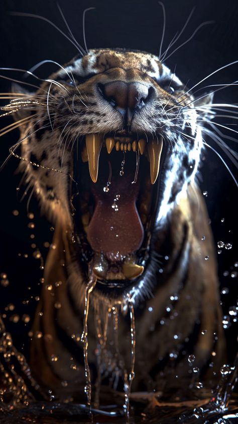 free wallpapers 4K tiger, roar, real, water for mobile and desktop Wallpaper Tiger, Tiger Roar, Petit Tattoo, Lion Wallpaper, Big Cats Art, 4 By 4, Planets Art, Toyota 4, Water Animals