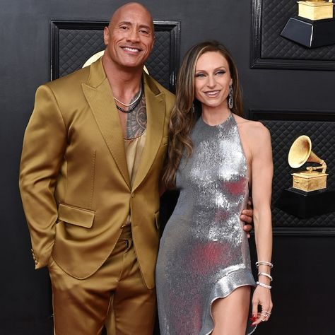 This just rocks. Dwayne Johnson may be presenting at the 2023 Grammy Awards on Feb. 5, but he was certainly a winner on the red carpet. That's because the actor and his wife Lauren Hashian... David Crowder, Lauren Hashian, Long Sleek Hair, Grammy Awards Red Carpet, Charlotte Lawrence, Boyfriend Instagram, Gold Suit, Black And White Necklaces, Smokey Robinson