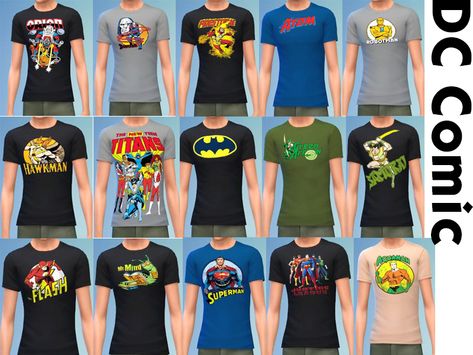 Sims 4 Mm Clothes, Super Mario Shirt, Sims 4 Hair Male, Spiderman Outfit, Sims 4 Male Clothes, Mario Shirt, Spiderman Shirt, Superman Shirt, Cc Packs