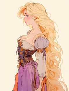 #USA #viralpin Rapunzel Characters, Disney Princess Artwork, Disney Princess Fan Art, Disney Princess Fashion, Procreate Ipad Art, Disney Princess Drawings, Digital Portrait Art, Disney Fairies, Gothic Anime