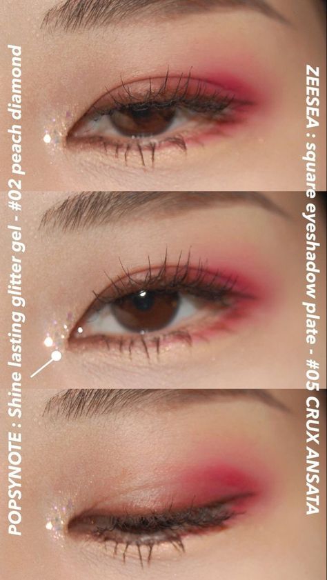 Makeup Color Combinations, Make Up With No Eyeliner, Valentine’s Day Make Up, Valentines Makeup Ideas, Tato Henna, Drag Make-up, Cute Eye Makeup, Korean Eye Makeup, Swag Makeup