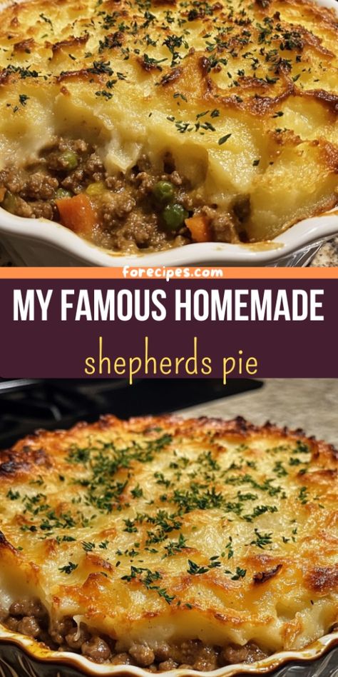 My famous homemade shepherds pie Homemade Shepherds Pie, Boiling Potatoes, Homemade Shepherd's Pie, Shepherds Pie Recipe, Beef Casserole Recipes, Shepherd's Pie, Beef Recipes Easy, Creamy Mashed Potatoes, Shepherds Pie