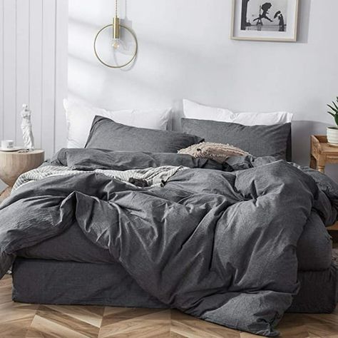 Textured Duvet Cover, Textured Duvet, Home Decorating Styles, Amazon Cart, Black Bedroom Design, Grey Duvet, Amazon Things, King Size Bedding, Gray Duvet Cover