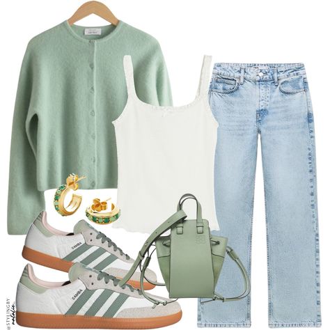 Shop Knitted Cardigan and other curated products on LTK, the easiest way to shop everything from your favorite creators. Green Cardigan Outfit, March Outfits, Chic Outfits Classy, Adidas Sambas, Office Casual Outfit, Effortlessly Chic Outfits, Cardigan Outfits, Outfit Look, Spring Outfits Women