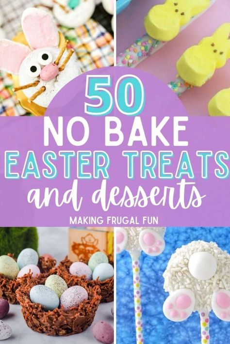 No Bake Easter Cookies, Spring Treats For Kids, No Bake Easter Desserts, Easy Easter Baking, Easter Baking Ideas, Simple Ingredient Recipes, Kids Food Crafts, Easy Easter Treats, Easy Easter Desserts