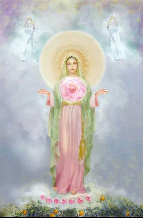 Mystic rose, come deliver Your message of peace for this nation! We await You Mother, Queen of Peace, Divine Conception of the Trinity. Amen Hail Holy Queen, Virgin Mary Art, Blessed Mary, Maria Magdalena, Mama Mary, Queen Of Heaven, Divine Mother, Mary Magdalene, Blessed Mother Mary