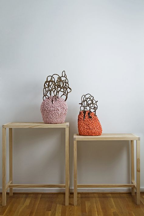 Linda Lopez - Design Crush Clay Basket, Linda Lopez, Ceramics Sculptures, Ceramics Sculpture, Ceramic Inspiration, Contemporary Sculpture, Contemporary Crafts, Clay Design, China Art