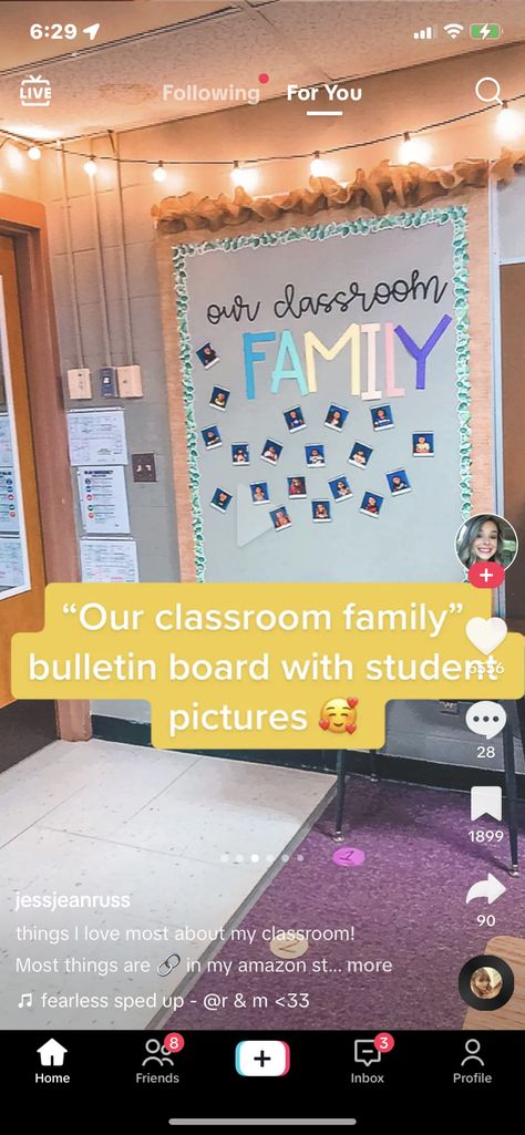 Student Pictures Bulletin Board, Family Boards Classroom, Bulletin Boards With Student Pictures, Student Display Wall, Bulletin Board With Student Pictures, Classroom Family Picture Display Bulletin Boards, Polaroid Wall Classroom, Family Bulletin Boards, Displaying Family Pictures