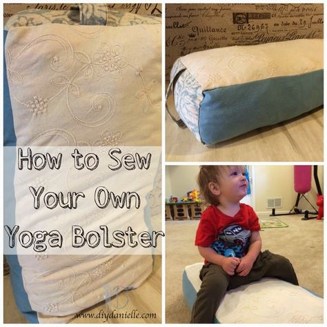 How to Sew a Yoga Bolster: It's easy, affordable, and stuffing this is a great use for scrap fabric and fabric that is not in good enough condition to be upcycled another way. #yoga #sewing Yoga Mat Bag Tutorial, Yoga Items, Yoga Rooms, Healing Studio, Diy Yoga, Yoga Cushions, Home Yoga Practice, Brother Embroidery Machine, Yoga Bolster