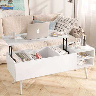 Wood Lift Top Coffee Table, Coffee Table Small Space, Lift Up Coffee Table, Table For Small Space, Lift Top Coffee Table, Table Cafe, Private Practice, Living Room White, Table With Storage