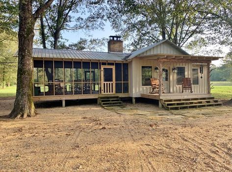 Pier And Beam House, Beam House, House Cabin, Tiny House Cabin, Board And Batten, Maine House, Cottage Homes, Barndominium, Outdoor Living Space