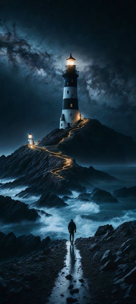 Naval Tattoos, Patriotic Posters, Black Hd Wallpaper, Artwork Decor, Wallpaper Instagram, Walk In The Light, Scenery Photos, Lighthouse Art, Dark Nature Aesthetic