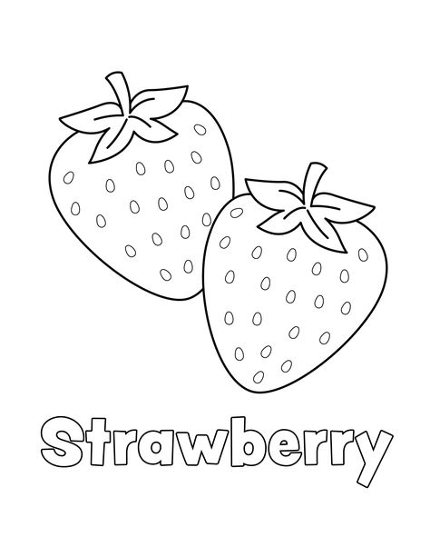 Strawberry Coloring Page from LittleBeeFamily.com Thanksgiving Pictures To Color, Strawberry Coloring Pages, Strawberry Pictures, Name Drawings, Spiderman Coloring, Strawberry Color, Fruit Coloring Pages, Fruits For Kids, Spring Coloring Pages