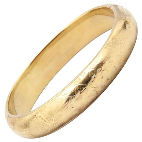 Elegant Etched Yellow Gold Bangle, Ornate Gold Etched Bangle, Luxury Etched Vintage Bangle, Vintage Yellow Gold Metal Bangle, Vintage Etched Yellow Gold Bangle, Engraved Bangle Bracelet, Engraved Bangle, Gold Armband, Gold Engraving