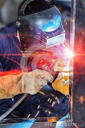 Workers welding construction by MIG welding Beginner Welding Projects, Beginner Welding Projects Ideas, Welding Art Ideas, Welding Helmet Designs, Ayyappa Swamy Wallpapers 3d, Beginner Welding, Welding Logo, Welding Projects Ideas, Welding Works