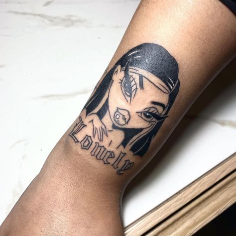 Bratz Dolls Tattoos, Bratz Doll Tattoo Ideas, Bratz Doll Tattoo, Bratz Tattoo Design, Bratz Tattoo, Girl Neck Tattoos, Butterfly Hand Tattoo, Simple Tattoos For Women, Doll Tattoo