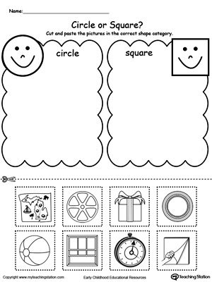 **FREE** Shape Sorting: Place the circles and squares into the correct category worksheet. Practice learning the differences between square objects and circle objects by sorting them into different categories. Sorting By Shape Preschool, Sorting Kindergarten Worksheets, Square Math Activities Preschool, Preschool Sorting Printables, Circle And Square Activities, Teaching Squares Preschool, Square Activities For Kindergarten, Square Projects For Preschool, Sorting Objects Kindergarten