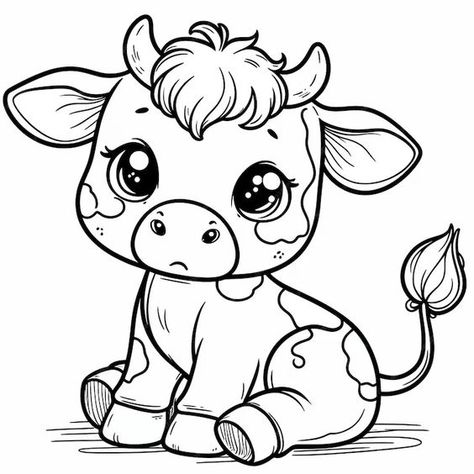 A black and white drawing of a cow with a leaf in the middle | Premium AI-generated vector Printable Cow Pictures, Cute Cow Drawing Cartoons, Cow Print Drawing, Cow Outline Tattoo, Baby Cow Drawing, Cute Cow Drawings, Cute Cartoon Black And White, Cows Drawing, Highland Cow Drawing