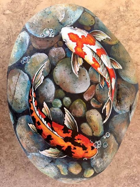 Pond Painting, Diy Rock Art, Painted Rock Animals, Stone Art Painting, Rock Painting Ideas Easy, Rock Painting Patterns, Rock Decor, Airbrush Art, Rock Painting Designs