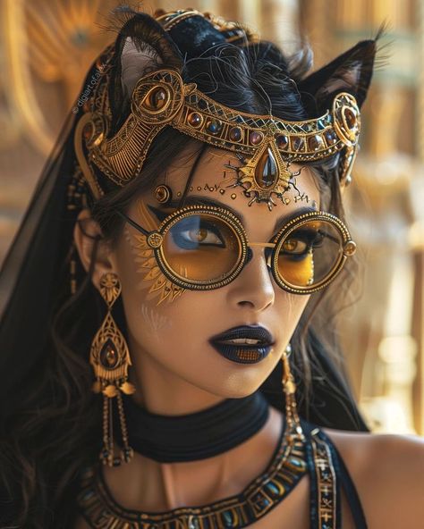 History Whispers, Bastet Goddess, Egyptian Goddess Art, Catholic Tattoos, Egyptian Makeup, Goddess Fashion, Hippie Chic Fashion, Fashion Competition, Festival Ideas