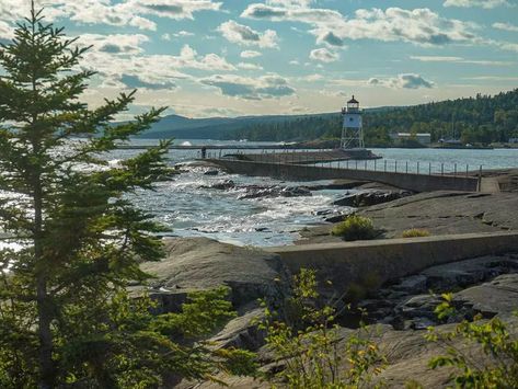 Lighthouse at Artists Point in Grand Marais, Minnesota Winter Northern Lights, Travel Minnesota, Grand Marais Minnesota, Lake Town, Summer Nostalgia, Boundary Waters Canoe Area, Art In The Park, Minnesota Travel, Grand Marais