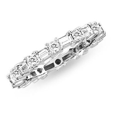 Wow! 1-3/8 CT. T.W. Alternating Round and Baguette Diamond Wedding Band in 14K White Gold - Zales Baguette Diamond Wedding Band, Baguette Wedding Band, Cheap Diamond Rings, Baguette Cut Diamond, Diamond Wedding Band, Fine Rings, Baguette Diamond, Diamond Wedding Rings, Cushion Cut