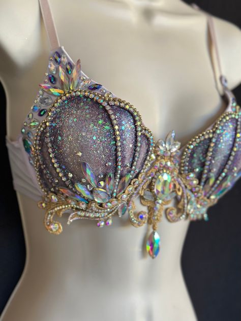 Mermaid Bras, Mermaid Halloween Costumes, Wheat Rice, Lavish Wedding, Crystal Bra, Mermaid Bra, Mermaid Top, Glitter Mermaid, Fair Outfits