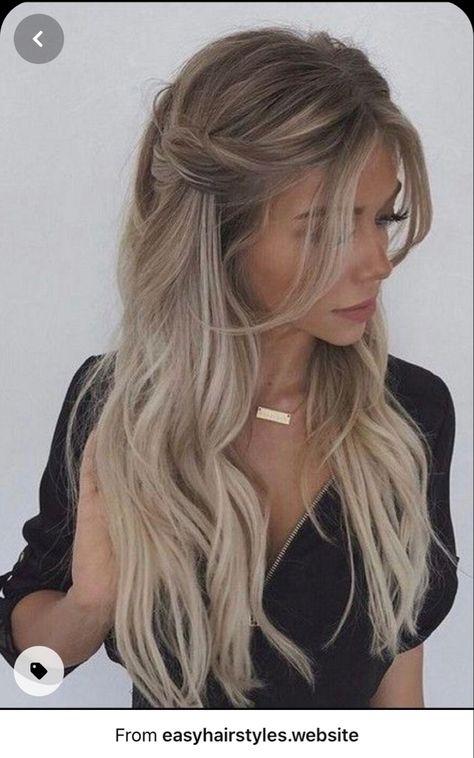 Bridal Hair Boho, Braid Half Up, Partial Updo, Braid Half Up Half Down, Hairstyle Braid, Boho Hairstyle, Half Up Half Down Hair Prom, Blond Balayage, Fall Hair Color Trends