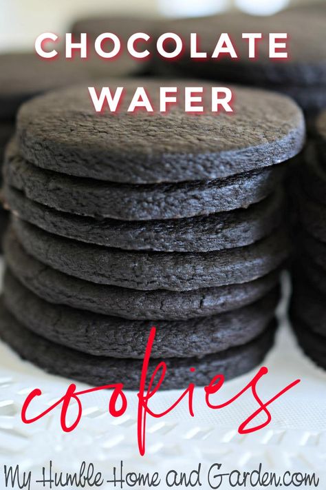 Wafer Cookie Recipe, Chocolate Wafer, Chocolate Wafer Cookies, Humble Home, How To Make Cheesecake, Wafer Cookies, Chocolate Sandwich Cookies, Chocolate Wafers, Easter Eggs Diy