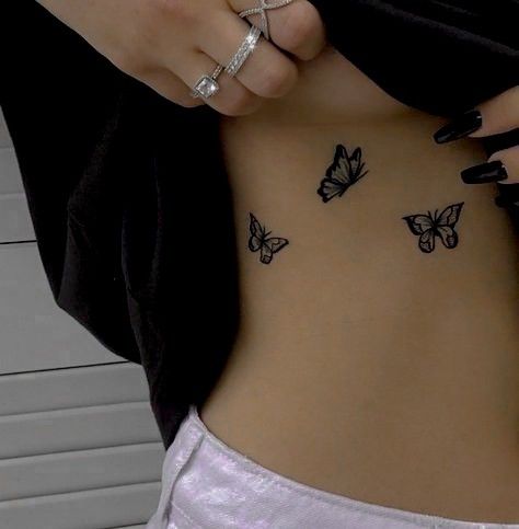 Butterfly Underboob Tattoo, Butterfly Tattoo Under Breast, Tattoos Between Breast, Tattoos Simplistic, Cute Meaningful Tattoos, Tattoo Between Breast, Underboob Tattoo Designs, Tattoos Inspo, Small Chest Tattoos