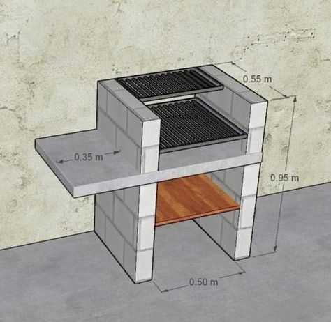 Outdoor Grill Diy, Concrete Outdoor Kitchen, Brick Bbq, Barbecue Design, Outdoor Barbeque, Outdoor Fireplace Designs, Christmas Patio, Outdoor Kitchen Decor, Bbq Grill Design