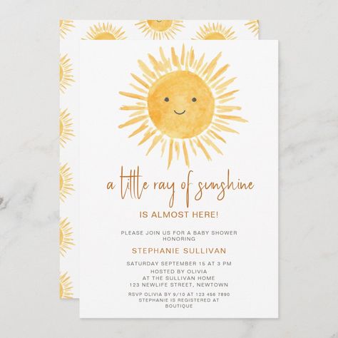 Little Ray of Sunshine Boho Baby Shower Invitation Sunshine Baby Shower Invitations, Gender Neutral Invitations, Sunshine Baby Shower, Budget Baby Shower, Sunshine Baby Showers, Baby Shower Yellow, Gender Neutral Baby Shower Invitations, Baby On A Budget, Boho Baby Shower Invitations