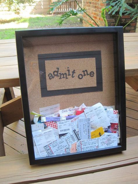 Perfect for the tons of concert tickets, airline stubs and travel tickets i have! Ticket Stub, Ticket Stubs, Crafty Craft, Slot Cars, Craft Time, Memory Box, Cute Crafts, Crafts To Do, Room Diy