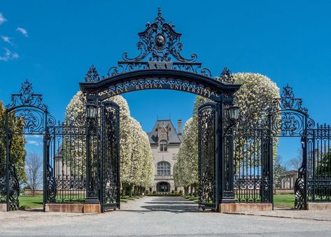 Salve Regina University gates - Category:Ochre Court - Wikimedia Commons School Gate Aesthetic, Salve Regina University Aesthetic, Salve Regina University, School Gates, New England Mansion, School Gate, Jungkook Ff, Kindergarten Interior, Salve Regina