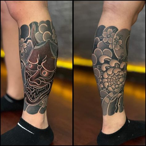 Japanese Half Leg Tattoo, Chest Tattoo Outline, Fire Tattoos, Dragon Tattoo Chest, Japanese Hand Tattoos, Japanese Leg Tattoo, Japanese Koi Fish Tattoo, Japanese Legs, Full Leg Tattoos