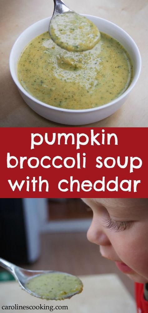 Pumpkin broccoli soup with the addition of a sharp cheddar is a tasty fall combination that is both smooth and fresh, warming but light. Soup For Babies, Baby Food Combinations, Chicory Recipe, Soups Recipes, Roasted Apples, Healthy Soups, Keto Soup, Broccoli Soup, Broccoli Cheddar Soup