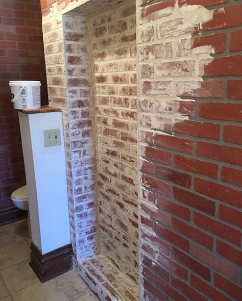 DIY Faux German Smear Diy German Smear, Smear Brick, German Smear Brick Exterior, German Smear Brick, German Schmear, German Smear, Faux Brick Wall Panels, Brick Wall Paneling, Faux Brick Walls