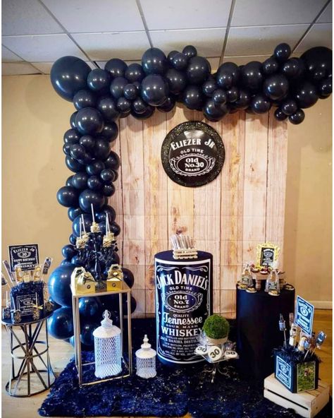 Jack daniels wisky/theme/ Birthday party Jack Daniels Party Theme Decoration, Jack Daniels Party, Jack Daniels Birthday, 70th Birthday Decorations, Boy Birthday Decorations, Theme Birthday Party, Theme Party Decorations, Theme Birthday, Jack Daniels