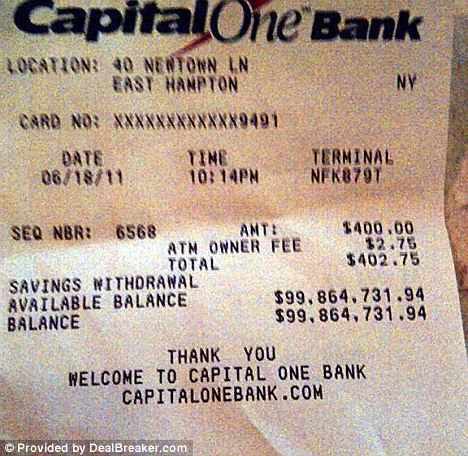 In the Black: The receipt shows a very healthy bank balance but the owner still has to stump up the $2.75 charge #savingaccounts #saving #accounts #balance Bank Account Balance, Jackpot Winners, Hedge Fund Manager, First Bank, Money Stacks, Bank Statement, Checking Account, Thought Catalog, Money Goals