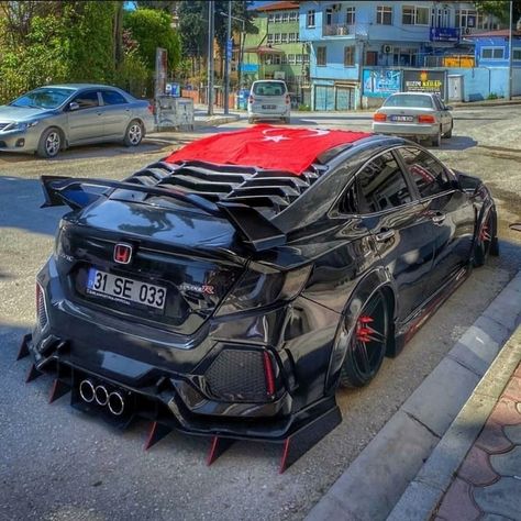 Honda Civic Modified, Civic Modified, Honda Sports Car, Honda Civic 2017, Honda Type R, Honda Civic Car, Honda Civic Sport, Civic Car, Wide Body Kits