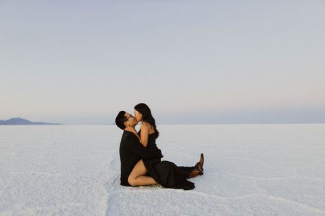 Salt Flats Utah, Salt Flat, Airbnb Wedding, Bonneville Salt Flats, Utah Road Trip, Glam Photoshoot, Destination Photography, Salt Flats, Couple Photoshoot Poses