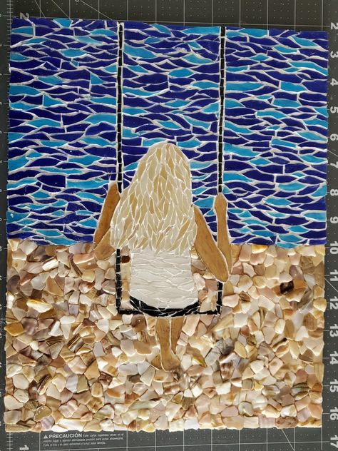 Beach Scene, Stained Glass Mosaic, Glass Mosaic, Beach Scenes, Mosaic Glass, Stained Glass, Mosaic, Stain, Glass