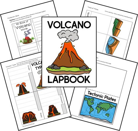 Volcanoes Unit Study and Lapbook from Homeschool Share Volcanoes For Kids, Volcano Worksheets For Kids, Volcano Unit Study, Volcano Project For Kids, Pompeii Volcano, All About Volcanoes, Volcano Worksheet, Volcano For Kids, Volcano Activities