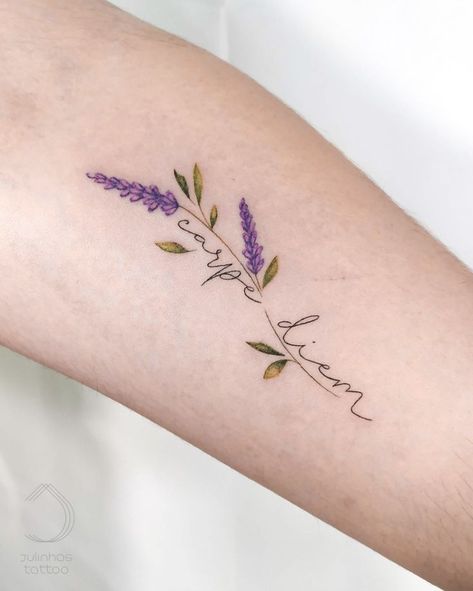 Lilac Memorial Tattoo, Lavender Tattoo Design, Lavender Flower Tattoo, Small Flower Tattoos For Women, Brother And Sister Tattoo Ideas, Lilac Tattoo, Sister Tattoo Ideas, Purple Tattoos, Cute Matching Tattoos